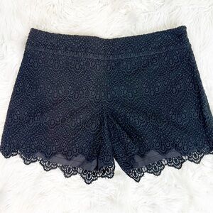ELEVENSES ANTHROPOLOGIE BLACK ELASTIC WAIST EYELET LACE SHORTS SZ 4